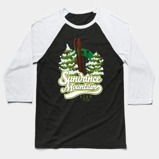 Sundance Mountain Utah Ski logo Baseball T-Shirt